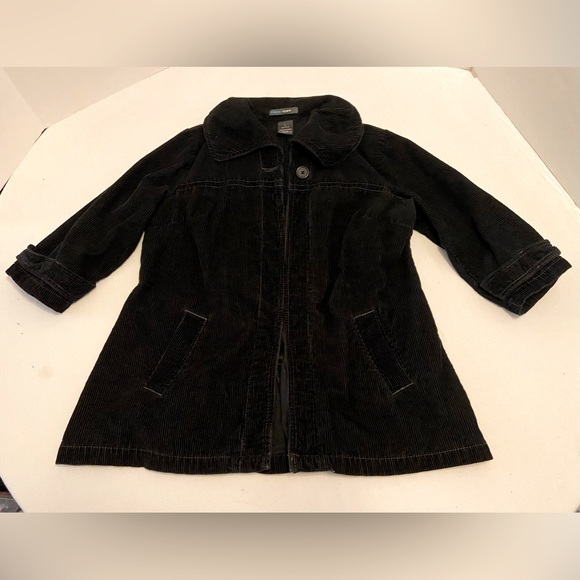 Women’s FRENCH CUFF One Button Black Corduroy Jacket, Size L - Picture 1 of 4